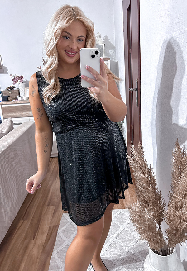 ŠATY MARIKA PLUS SIZE BLACK 04 - włoski obrázek 1