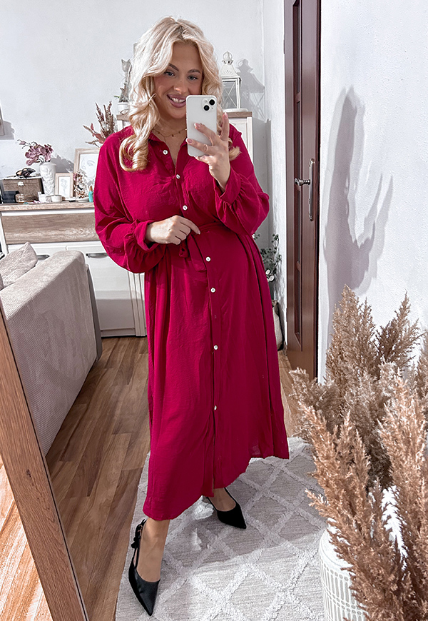 ŠATY KATE  II PLUS SIZE BURGUNDY 03 - włoski obrázek 3