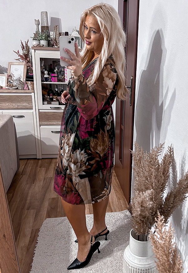 ŠATY LUCCIA PLUS SIZE BIG FLOWERS 05 - włoski obrázek 1