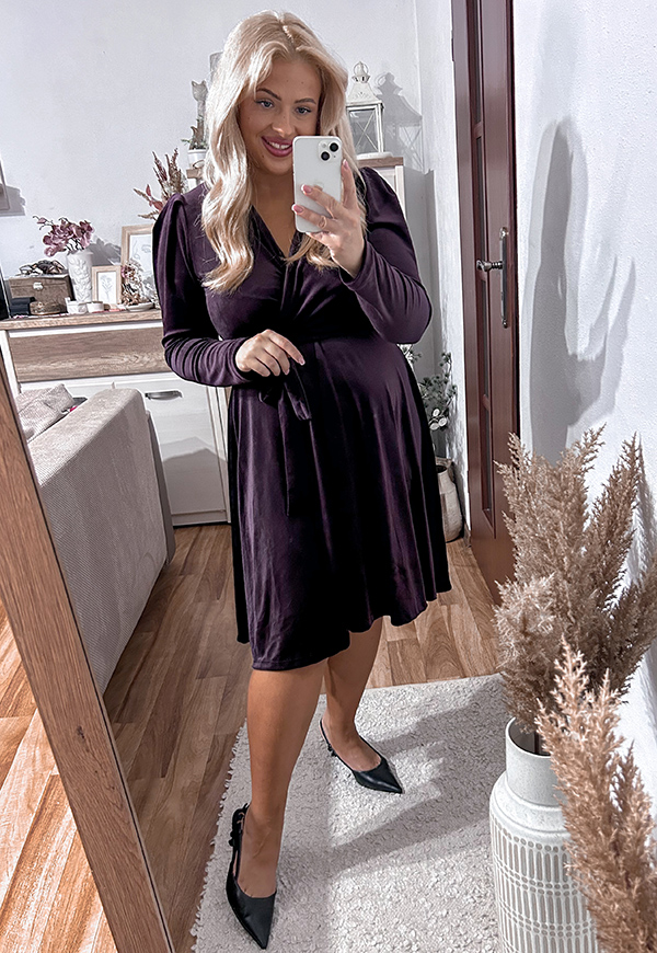 ŠATY SAMANTA PLUS SIZE DARK VIOLET - włoski obrázek 1