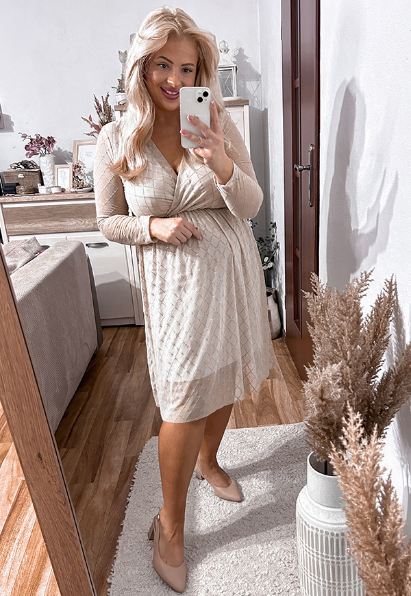 ŠATY ROSALIA PLUS SIZE BEIGE 01 - włoski obrázek 1