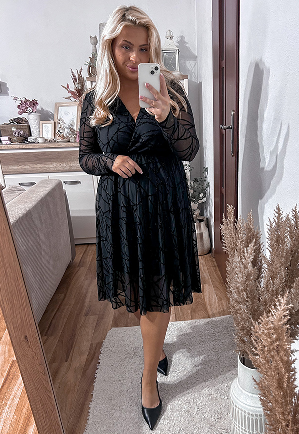 ŠATY ROSALIA PLUS SIZE BLACK 01 - włoski obrázek 4