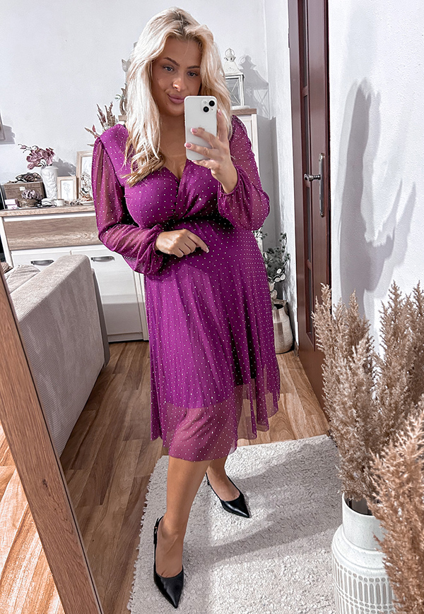 ŠATY LEAL PLUS SIZE VIOLET 03 - włoski obrázek 1