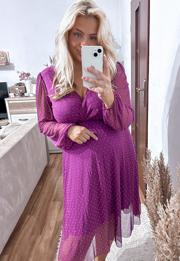 ŠATY LEAL PLUS SIZE VIOLET 03 - włoski obrázek 3