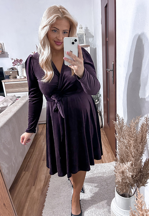 ŠATY SAMANTA PLUS SIZE DARK VIOLET - włoski obrázek 3