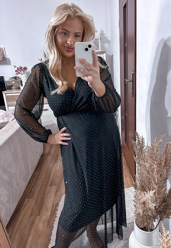 ŠATY LEAL MAXI PLUS SIZE BLACK 02 - włoski obrázek 2