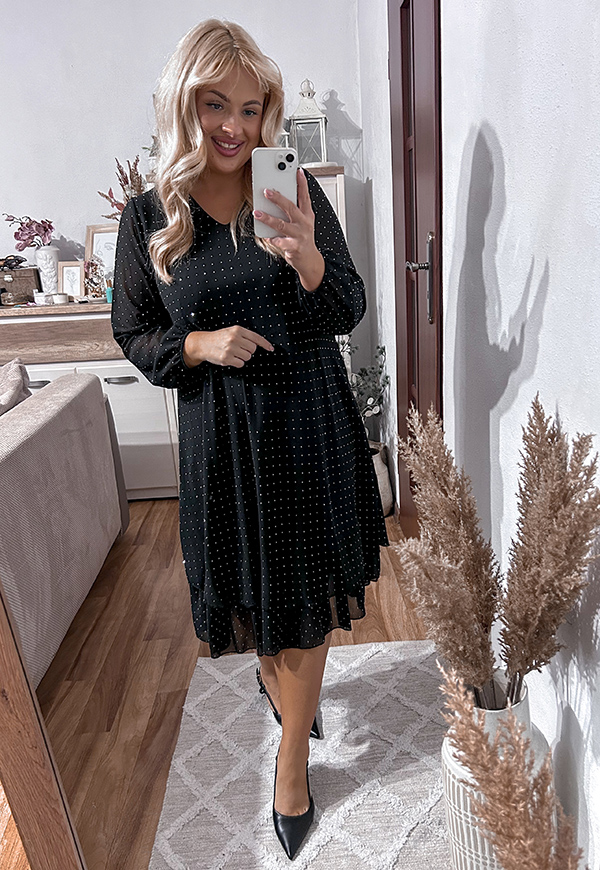 ŠATY EWELINE SHINE PLUS SIZE BLACK 01 - włoski obrázek 1