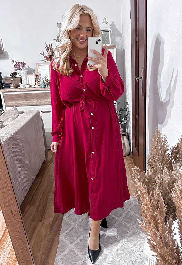 ŠATY KATE  II PLUS SIZE BURGUNDY 03 - włoski obrázek 2